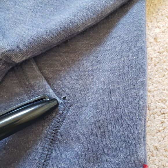 Levi's Classic Distressed Logo Size Small Mens Heatherd Blue Hoodie Pullover - Picture 3 of 8